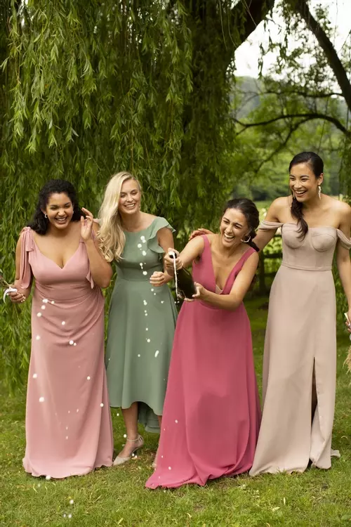 Dusky green bridesmaid dresses outlet